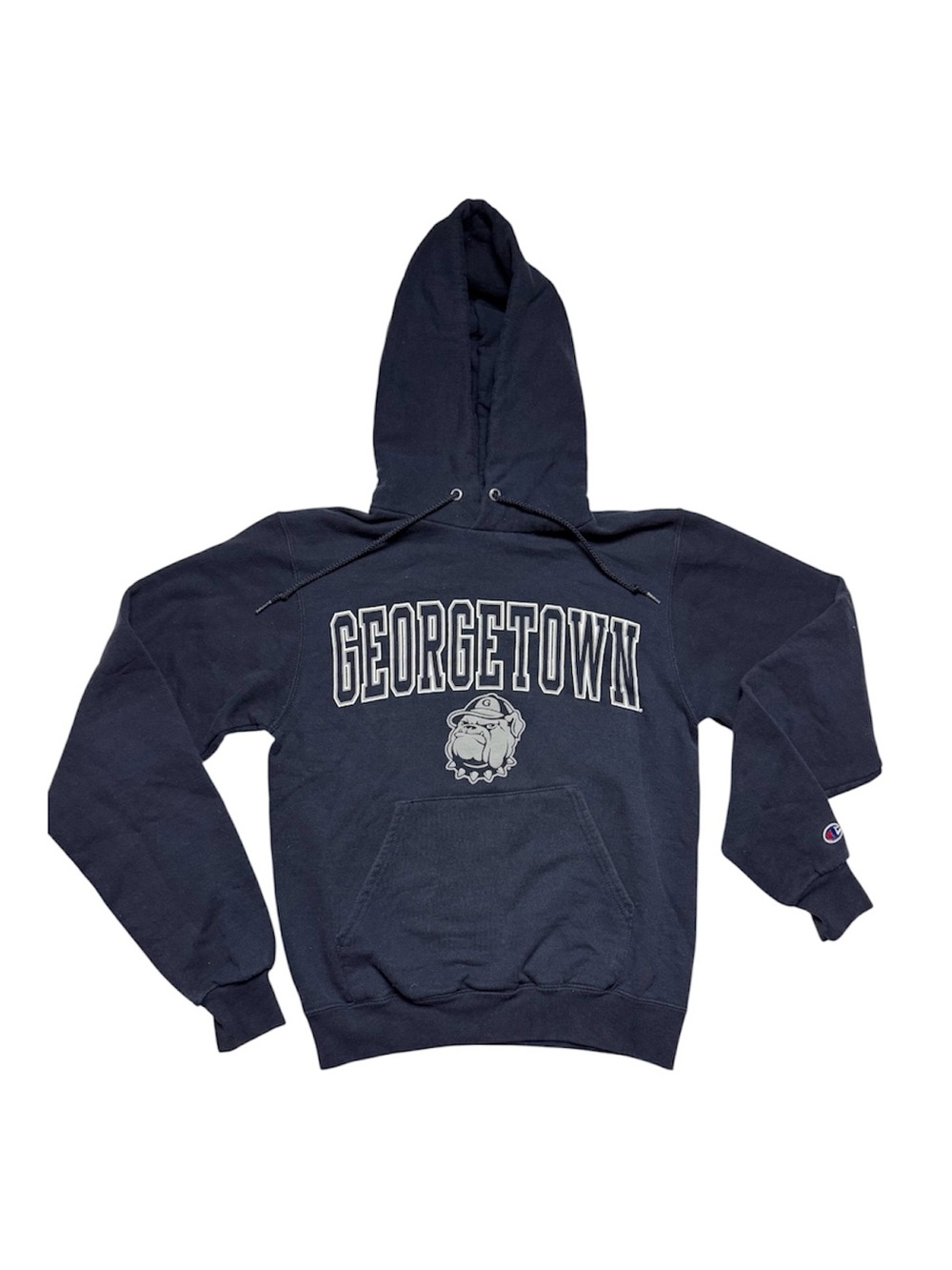 Vintage Champion Georgetown College Navy Hooded Sweatshirt xs hoodie